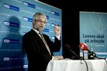 Carsten Koch ved fremlæggelsen af Skattekommissionens udspil i begyndelsen af februar. 