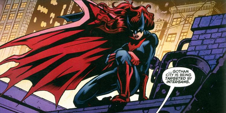 Homoseksuel og flammende rødhåret - en ny batwoman indtager Gotham City. Illustration fra tegneserien 52 Volume One/DC Comics 