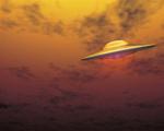 UFO hrough Yellowish Sky