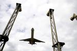 Fly på vej mod landing i Københavns Lufthavn. Arkivbillede 