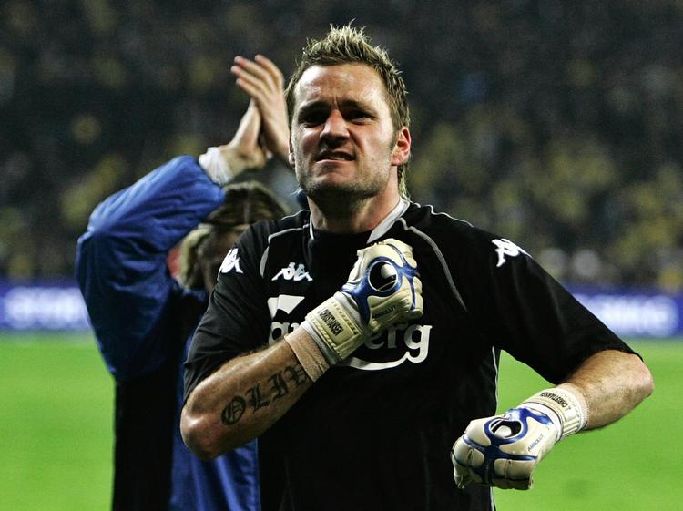 FCK-målmand Jesper Christiansen var svært tilfreds oven på topkampen mod Brøndby. 