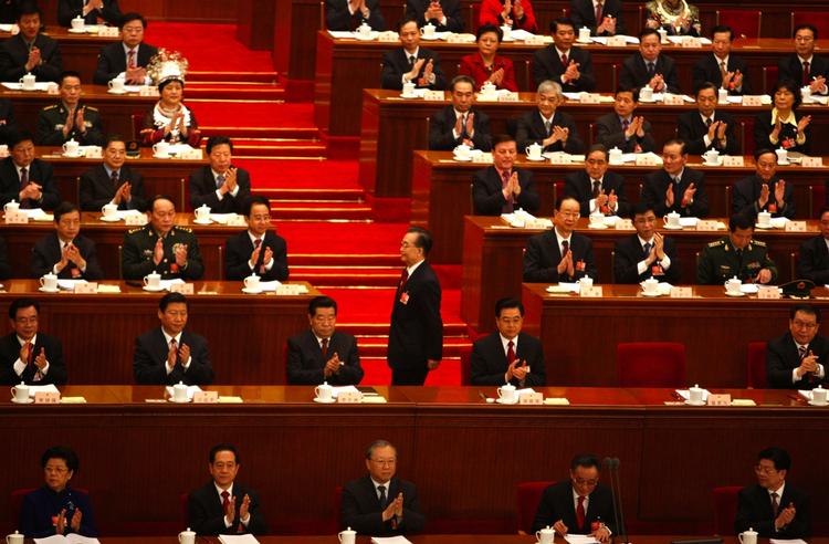Kinas premierminister Wen Jiabao på kommunistpartiets kongres i Beijing i dag. 