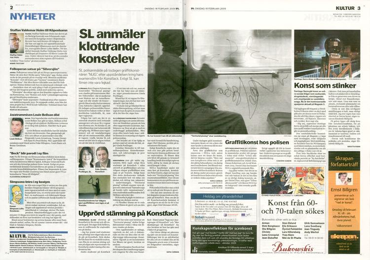 »Det her er ikke kunst«, sagde den  svenske kulturminister, da hun så en video af kunstneren NUG, hvor der bliver malet grafitti i en togvogn. Siden blev værket afleveret som afgangsprojekt  på Konstfack i Stockholm. Foto: NUG 