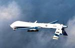 Arkivbillede af en predator-drone med et Hellfire-missil. 