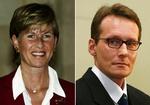 Den 43-årige gigolo Helg Sgarbi (th.) troede han havde fået fingre i en guldfugl, da han forsøgte at afpresse Tysklands rigeste kvinde Susanne Klatten (tv.). I stedet endte det med en fængselsdom på seks år. 