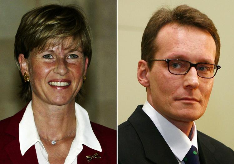 Den 43-årige gigolo Helg Sgarbi (th.) troede han havde fået fingre i en guldfugl, da han forsøgte at afpresse Tysklands rigeste kvinde Susanne Klatten (tv.). I stedet endte det med en fængselsdom på seks år. 