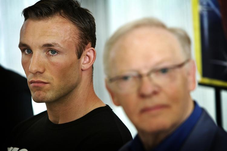 Mogens Palle (th) trækker nu Mikkel Kessler i retten omkring uenigheder i kontraktforpligtelser. Arkivfoto. 