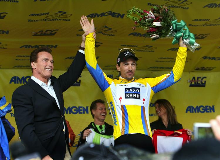 Fabian Cancellaras sæson begyndte udmærket med en sejr på prologen i Tour of California. Siden styrtede schweizeren under træning, men i dag stiller han til start i Tirreno-Adriatico. Arkivfoto. 