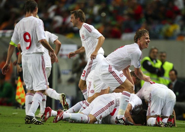 Danmarks sejr over Portugal i Lissabon sidste år har ikke ladet sig afspejle på Fifas verdensrangliste. Arkivfoto. 