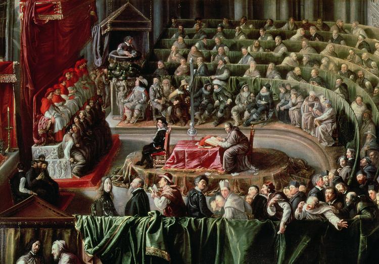 Den berømte sag mod Galilei ved den romerske inkvisitionsdomstol i 1633, hvor han blev tvunget til at afsværge, at Solen stod i centrum af universet, er en af Svend Mørchs 61 verdenshistoriske fortællinger. Illustration fra bogen