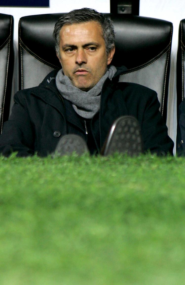 Inters træner José Mourinho måtte se Manchester United løbe med sejren mod italienerne. Foto: Antonio Calanni/AP 