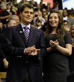 Levi Johnston og Bristol Palin til republikanernes landsmøde 3. september 2008, hvor Sarah Palin leverede sin første store tale på nationalt tv. 
