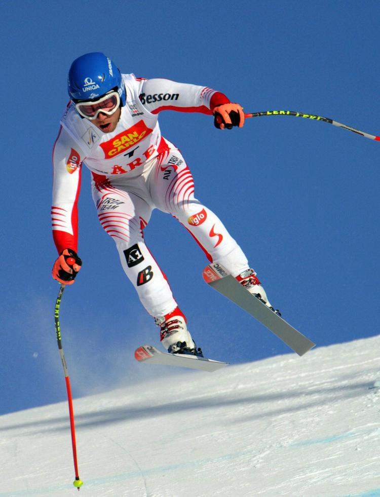 Benjamin Raich ligger til at kunne hjemtage den samlede sejr i World Cup i slalom. Arkivfoto. 