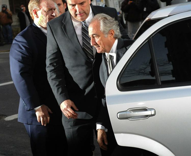 Bernard Madoff fotograferet i sidste uge, da han ankom til retten i Manhattan. 