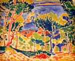 'Paysage à L'Estaque'er malet i 1906 afAndré Derain i den sydfranskefiskerby Estaque. I netop denperiode nåede han sitfauvistiske højdepunkt ogmalede sine mest banebrydendeværker. Foto: Statens Museum for Kunst 