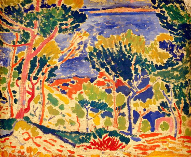 'Paysage à L'Estaque'er malet i 1906 afAndré Derain i den sydfranskefiskerby Estaque. I netop denperiode nåede han sitfauvistiske højdepunkt ogmalede sine mest banebrydendeværker. Foto: Statens Museum for Kunst 