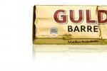 En guldbarre udgør ifølge producenten 1,8 portion chokolade - men vi spiser det hele. 