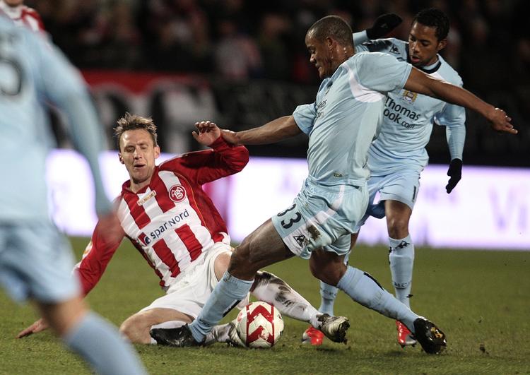 Andreas Johansson gik forrest for AaB i kampen mod Manchester City. Både i fight og spilfordeling. 