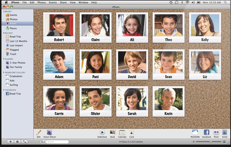 Største nyhed i billedprogrammet iPhoto er muligheden for at indeksere sine fotos efter ansigter. Smart, men ikke uden sine børnesygdomme. 