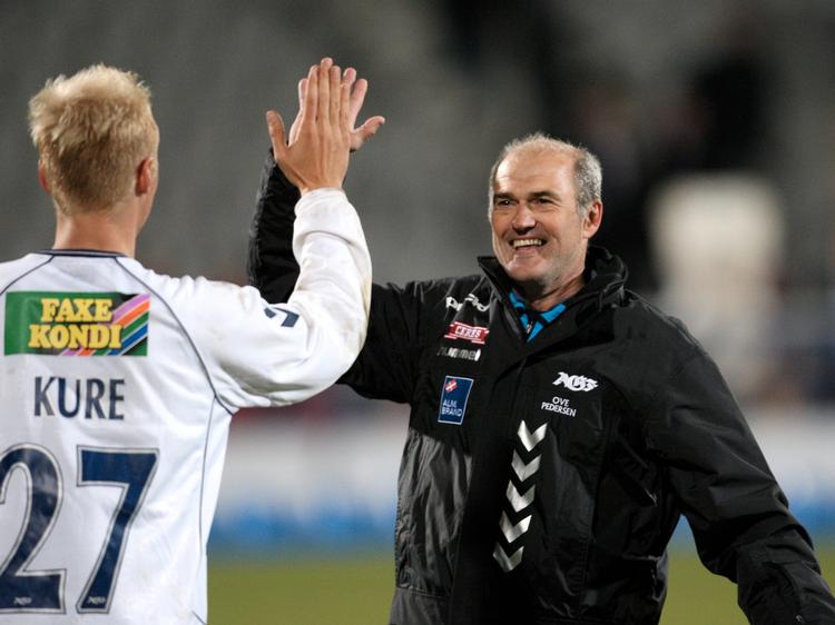 I efteråret jublede Ove Pedersen MED AGF. I dag gjaldt det om at besejre AGF - og det lykkedes. Arkivfoto. 