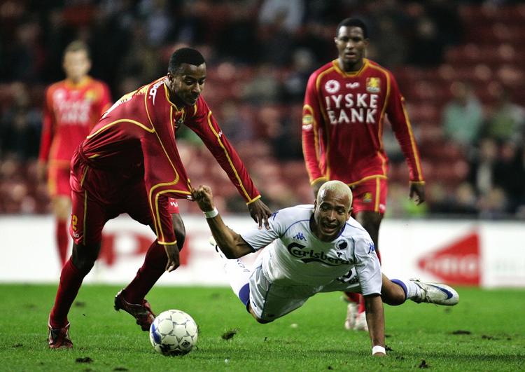Benjamin Kibebe og Jose Junior er nu holdkammerater i FC Nordsjælland og scorede hver et mål i sejren over Sønderjyske. Arkivfoto. 
