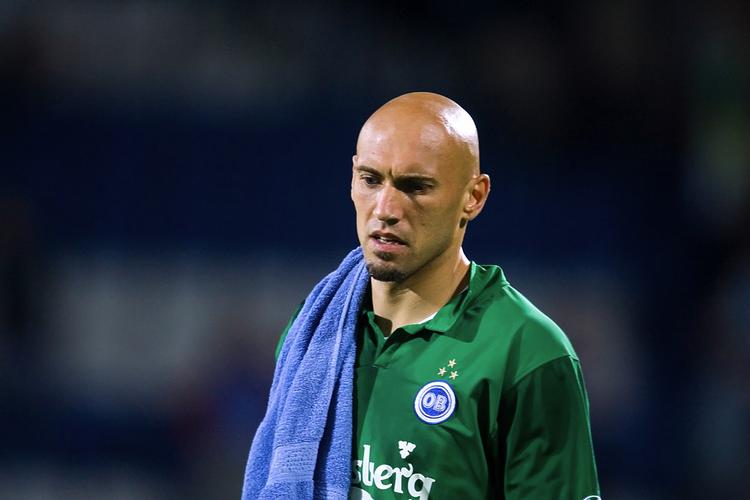 Arek Onyszko blev anholdt efter kampen mellem OB og FCK i Parken i går. (Arkivfoto) 