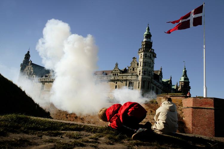 Kronborg Castle cannon are fired on special, particularly royal occasions.  Archive. 