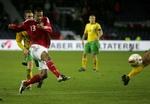 Mathias 'Zanka' Jørgensen fik debut på A-landsholdet mod Wales i 2008, men er nu tilbage på U21-holdet. Arkivfoto. 