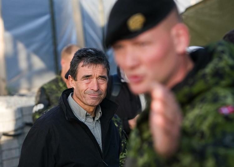 Anders Fogh Rasmussen visiting Kosovo in this archive photo. 