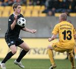 FC Københavns midtbanespiller Thomas Kristensen (tv.) forventer at være tilbage i topform i slutningen af april. Arkivfoto. 