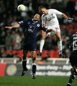 Dan Thomassen (th. mens han spillede for FCK) er klar til forårskampe for AGF. Arkivfoto. 