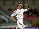 Søren Larsen scorede begge danske mål i første halvleg. 