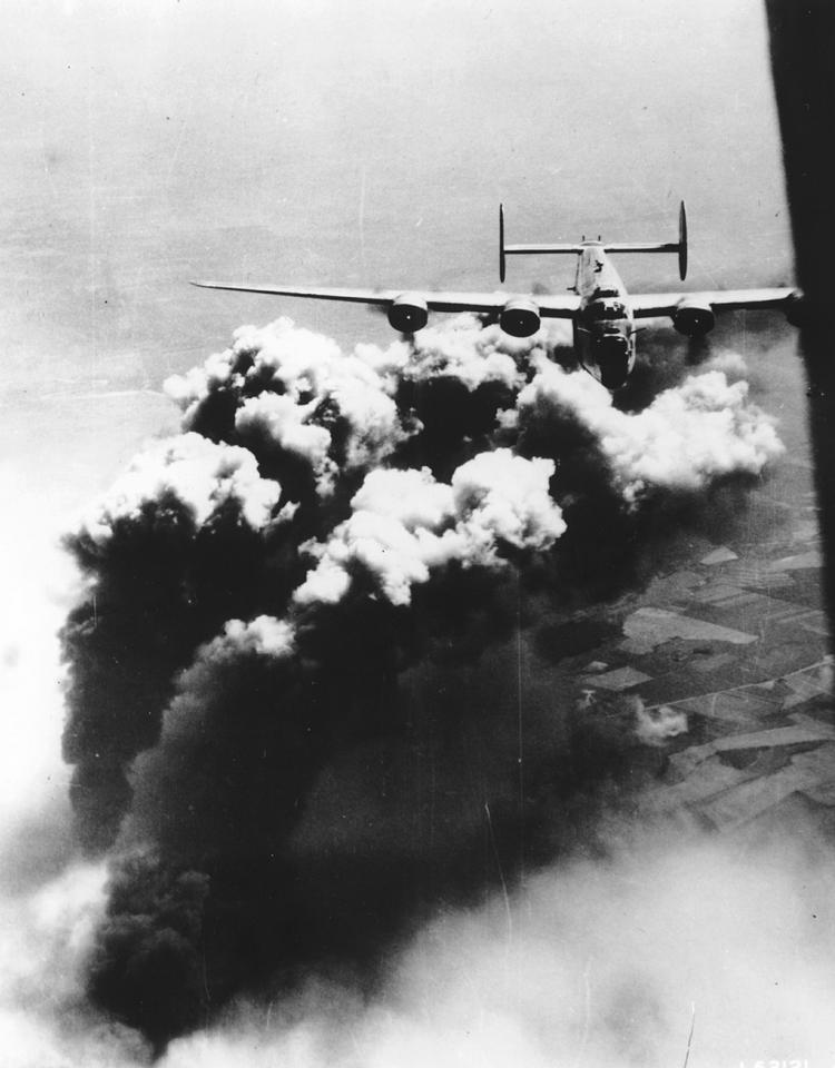 Allieret bombefly under togt over det nazityske rige. Arkivfoto. 