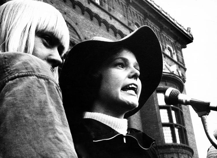 Karen Jespersen som rødstrømpe i 1970. 