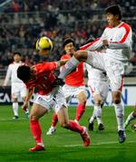 Nordkorea føler sig bedraget før og under onsdagens VM-kamp mod Sydkorea. Arkivfoto. 
