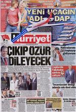 Tyrkiets største dagblad 'Hürriyet' blæser hen over forsiden op til Anders Fogh Rasmussens undskyldning til Tyrkiet, når den nye Nato-generalsekretær holder sin første tale i Istanbul. 