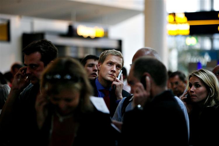 SAS-kunder strander i hobetal i Kastrup under strejken. 