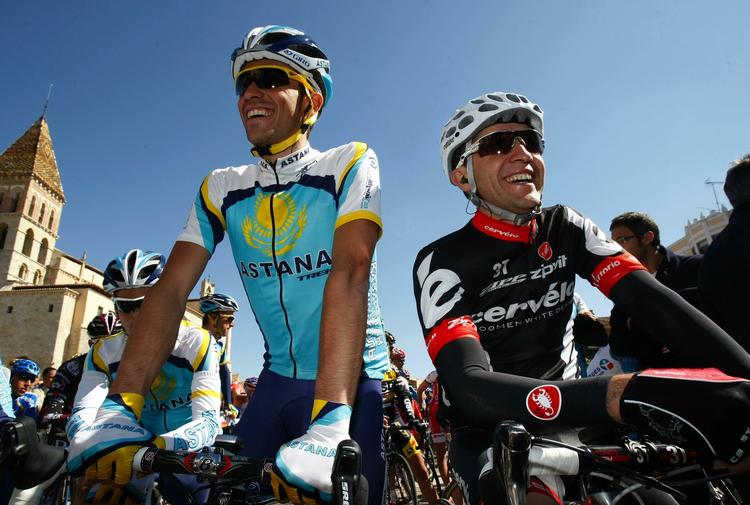 Alberto Contador holder pause efter Baskerlandet Rundt. Arkivfoto. 