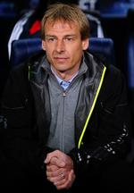 Bayern Münchens træner Jürgen Klinsmann under gårsdagens ydmygelse af tyskerne i Champions League. 