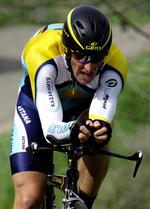Lance Armstrong fra Team Astana i tidskørsel under Tour of California, 7. april. Arkivfoto. 