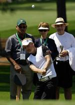 Søren Kjeldsen under gårsdagens runde på  Augusta-golfbanen. 