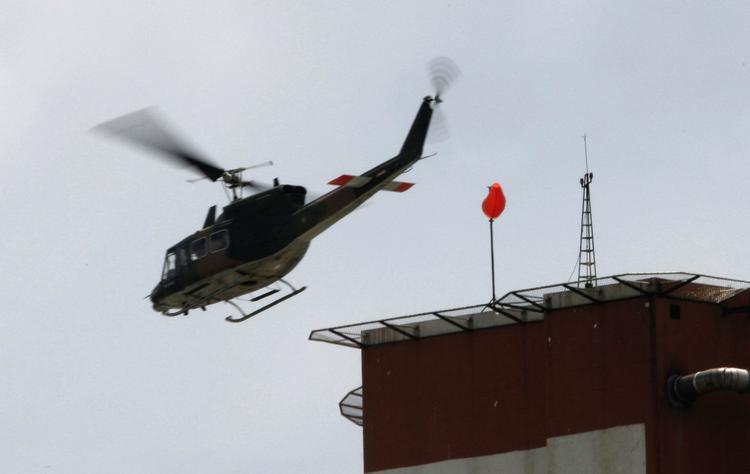 Helikopter på vej fra ASEAN-konferencecenteret i Pattaya med statsleder. 