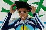 Astanas Alberto Contador - her med en traditionel baskisk beret - vandt for andet år i træk Baskerlundet Rundt. Arkivfoto. 