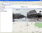 Google Maps' street view giver mulighed for at zoome helt ned på gadeniveau. Her er vi på vej ned ad Via dei Fori Imperiali i Italiens hovedstad, Rom. 