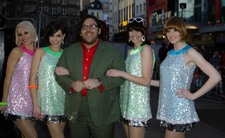 Skuespiller Nick Frost optræder både på lærredet til CPH:PIX åbningsfest i åbningsfilmen 'The Boat That Rocked'  - og på den røde løber som gæst. Her er han til filmens premiere i London. 