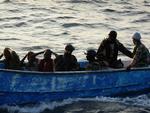 En båd med pirater fra en af de mange kapringer ud for Somalia i den seneste tid. 