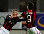 David Beckham var med hele kampen, men det var Filippo Inzaghi, der med sine tre scoringer stjal billedet i Milans kamp mod Torino. 