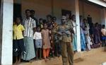 35.000 flygtede i dag fra fra De Tamilske Tigres område til flygtningelejre kontrolleret af Sri Lankas militær. Billedet er fra februar og viser en af flygtningelejrene. 