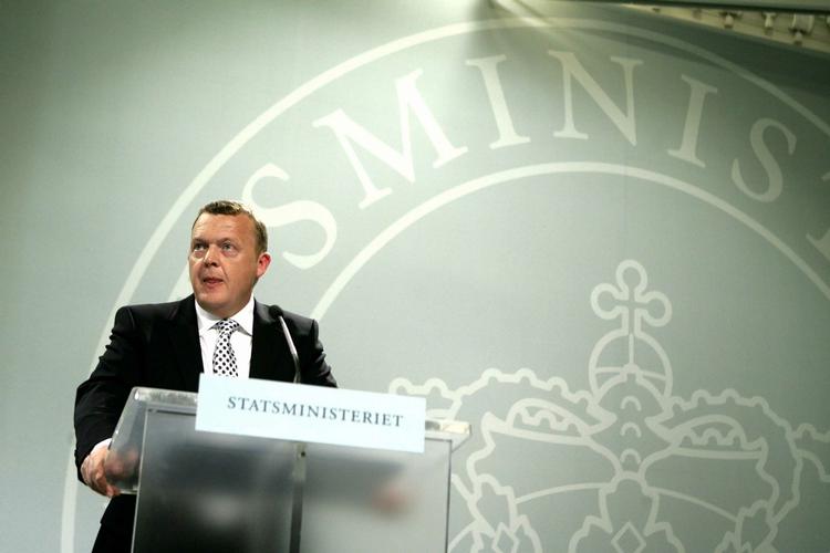 Lars Løkke på sit første pressemøde i Spejlsalen. 