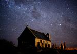 Den Gode Hyrdes Kirke ved Tekapo-søen på sydøen i New Zealand. Arkivfoto. 